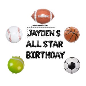 All Star Geburtstagsbanner | Sport Motto Dekoration Sport Geburtstagsfeier NFL Party Dekor 2025 Super Bowl Football Thema Party