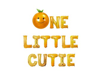 Bannière One Little Cutie : Déco orange de fête du 1er anniversaire