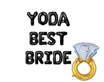 Yoda Best Bride 16 inches | Star Wars Theme Bach Party Yoda Wedding Jedi Theme Party Bachelorette bridal shower Star wars Bridal