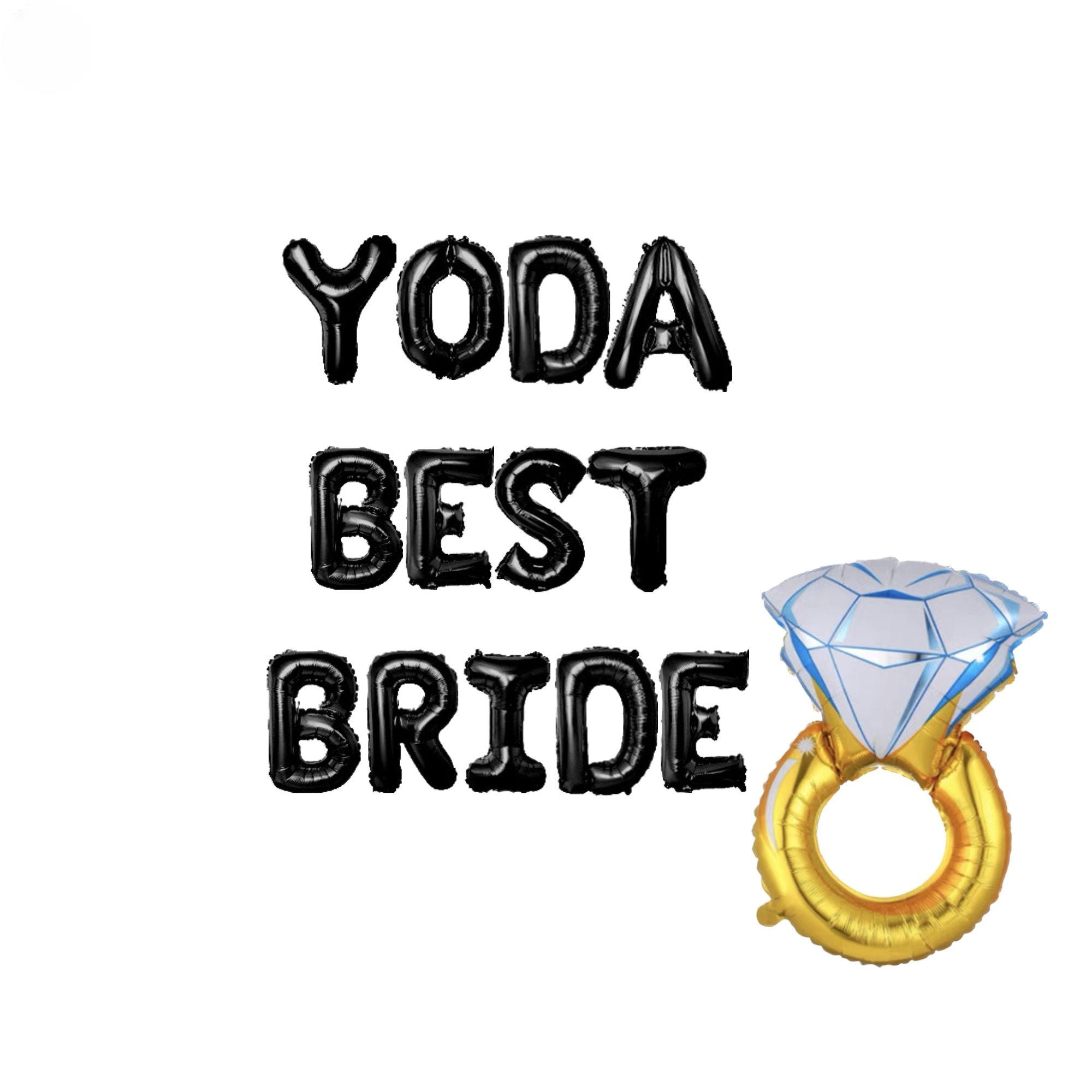 Yoda Best Bride 16 inches Star Wars Theme Bach Party Yoda Wedding Jedi  Theme Party Bachelorette bridal shower Star wars Bridal