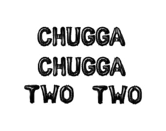 Chugga Chugga Two Two Train Themed 2nd Birthday Banner 16 inches | Train Thomas Theme Party Toddler Boy Second Birthday Choo Choo