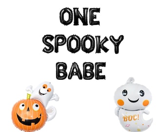 One Spooky Babe Halloween Balloon Banner: First Birthday Party Decor