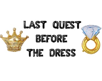Last Quest Before the Dress Balloon Banner for Medieval Bachelorette Party Decor,Fantasy Dragon theme