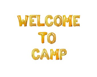 Welcome to Camp banner 16 inches | Camping Theme Birthday Bach Party | Camping Glamping Weekend in the Woods Bachelorette Party Decor