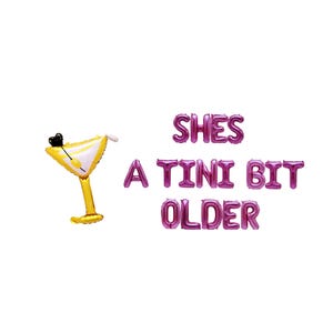 Banner &quot;È un po&#39; più grande&quot;: decorazioni per feste di compleanno a tema Martini