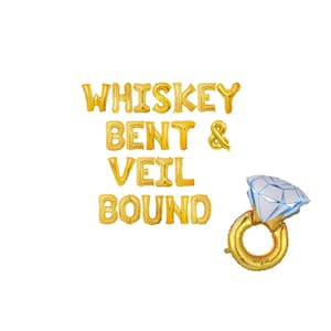 Whiskey Bent & Veil Bound Bachelorette Ballongbanderoll: Nashville Party Decor