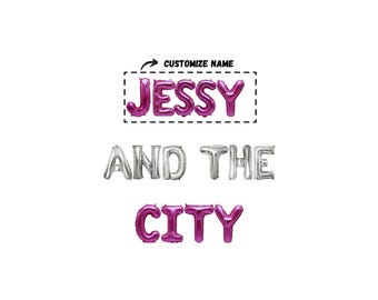 NYC Bachelorette Balloon banner Decor 16 inches non-floating - New York City Bach Party decorations - Bachelorette party ideas