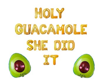 Holy Guacamole Grad Balloon Banner: Fiesta Graduation Party Decor