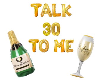Talk 30 To Me Balloon Banner: 30th Birthday Party Decor