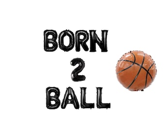 Born 2 Ball Banner 16 inches | Basketball Theme Party Baby 2nd Birthday NBA Sports Theme Party