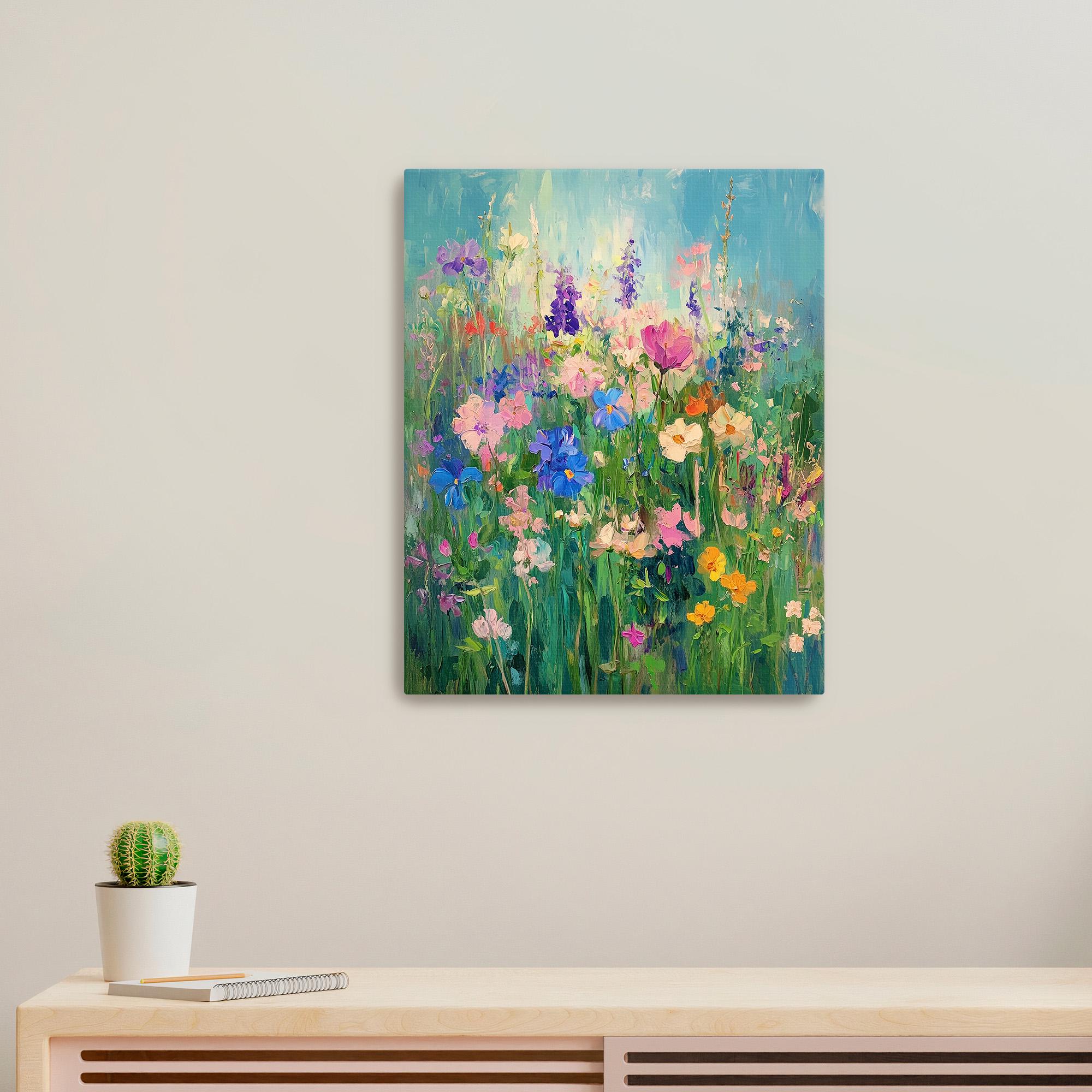 Wildflower Meadow Giclee Print: Pastel Floral Landscape Canvas Art - Etsy