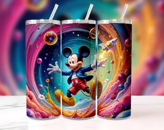 Mickey Mouse Tumbler Wrap PNG | 20oz Watercolor Disney Design | Cute Sublimation File | High-Res Instant Digital Download