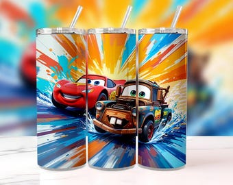 Vaso de Rayo McQueen y Mater - Vaso de la película Cars de Disney, artículos para beber para niños, vaso de carreras Pixar, regalo coleccionable para fans de Cars