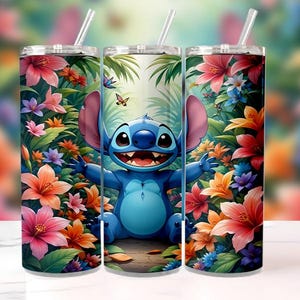 Vintage Stitch Summer Tumbler Wrap PNG, 20oz Skinny Cartoon Beach Tumbler Sublimacja, Retro Cute Tumbler Design, Pobieranie cyfrowe