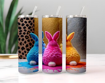 Easter Bunny Tumbler Wrap, 20oz Skinny Easter Tumbler PNG Sublimation Design, Cute Easter Tumbler Wrap, Digital Download