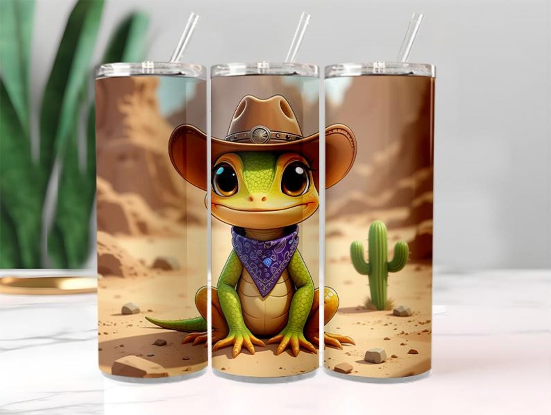 Cute Cowboy Lizard PNG | Western Baby Gecko Sublimation Design | Big ...