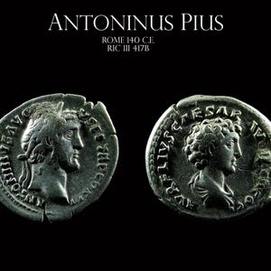 Roman Emperor Antoninus Pius with Marcus Aurelius AR denarius minted in Rome 140 C.E.
