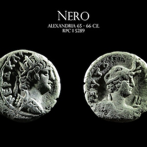 Roman Emperor Nero AR tetradrachm minted in Alexandria 65 - 66 C.E.
