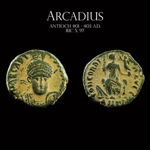 Eastern Roman Emperor Arcadius AE minted in Antioch 401 - 403 A.D.
