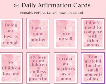 Daily Motivational Affirmation Cards for Moms (Printable)