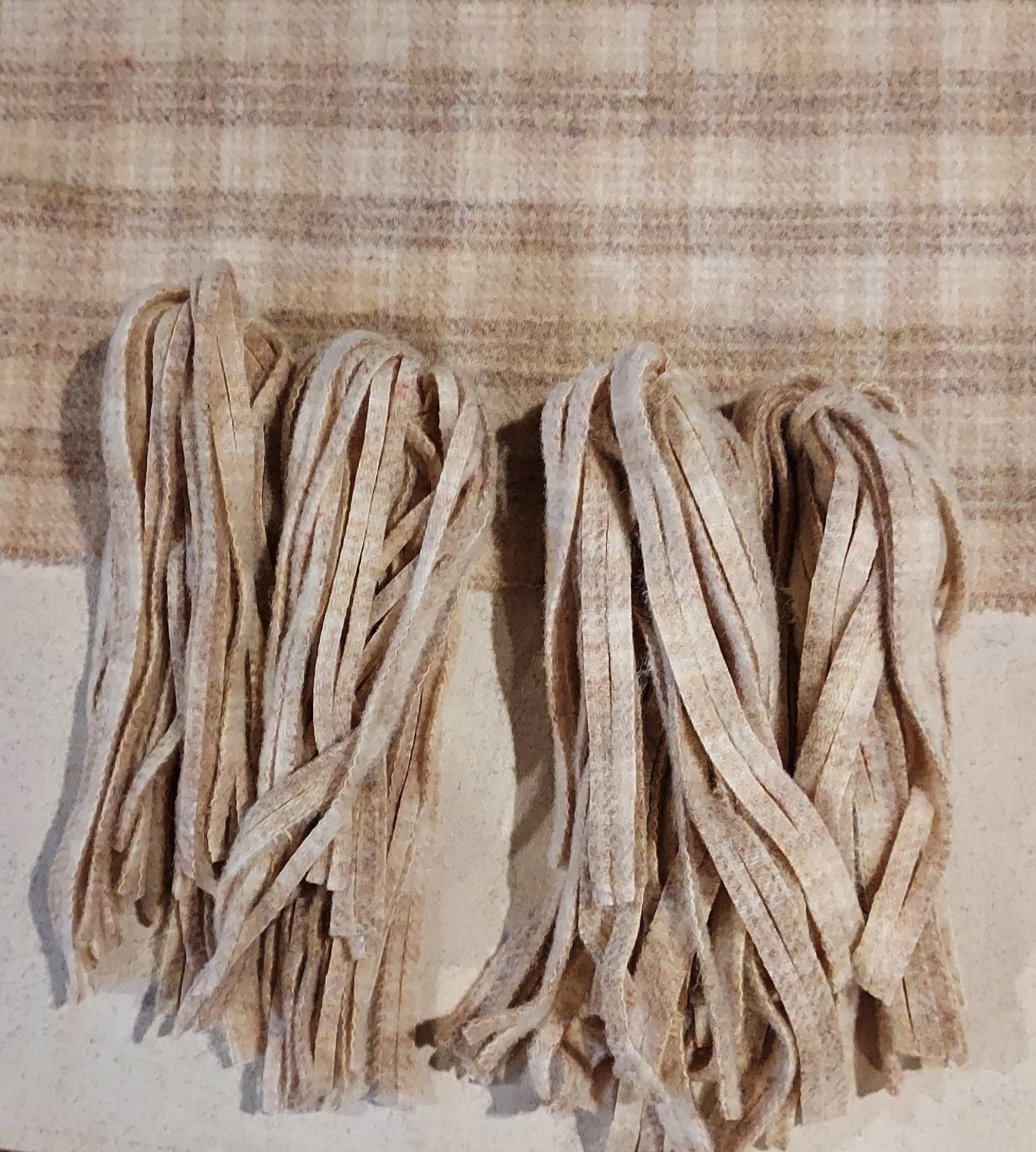 Laine à Carreaux Noir Et Gris Taille #6/#7 - Bandes Coupées Pour Crochet Ou Tapis