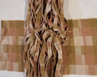 100 #8 Abstract tans, golds and mustards Felted Rug hooking or punch needle wool fabric strips