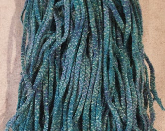 100 #4 Mixed tealsvand aquas stripe Felted Wool  Fabric Strips for Rug Hooking or Punch Needle