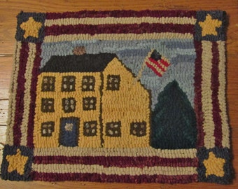 Beginner rose Primitive Rug Hooking Kit With 8 Cut Wool Strips by ...