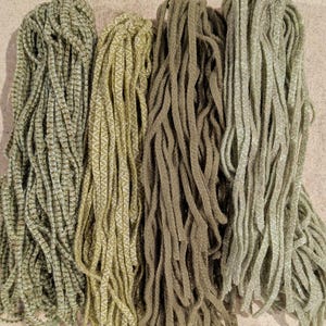 200 #4 Textured soft and light greens felted rug hooking or punch needle fabric strips