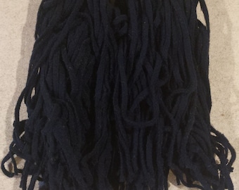 100 #4  Deep dark navy Felted Wool  Fabric Strips for Rug Hooking or Punch Needle