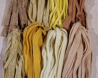 200 #8 yellows, mustards  and golds Rug hooking or punch needle wool fabric strips