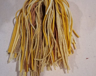 100 #4 Mixed yellows,  golds & mustards Felted Wool  Fabric Strips for Rug Hooking or Punch Needle