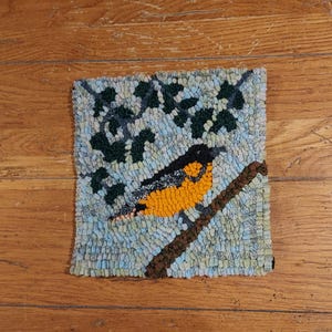 Beginner: Baltimore Oriole-haakset voor primitieve tapijten met #8 gesneden wollen strips