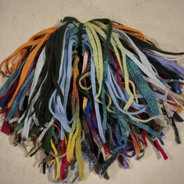 100 #6 Multiple Colors Grab Bag Felted Rug hooking or punch needle wool fabric strips