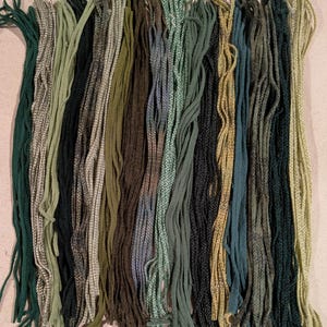 200 #4 Garden Party Greens Rug Hooking or Punch Needle Wool Fabric Strips
