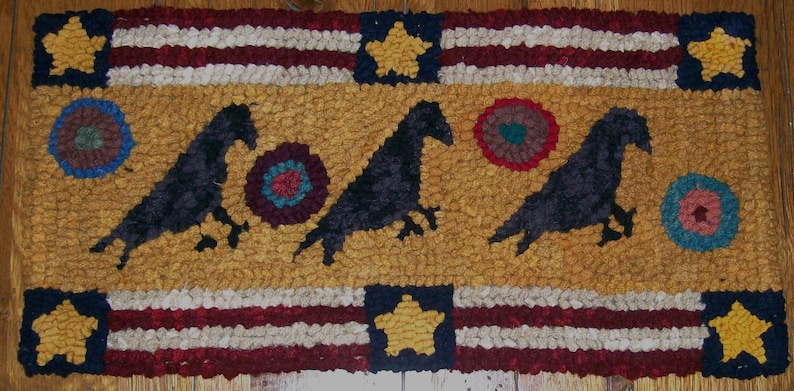 PAIR OF CARDINALS Oval Primitive Rug Hooking kit with #8 cut wool strips