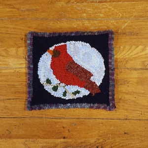 Cardinal Primitive Rug Hooking Kit für Anfänger mit # 8 Wollstreifen