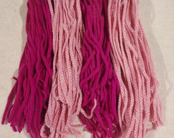 100 #4  Fuchsia and hot pink  Felted Wool  Fabric Strips for Rug Hooking or Punch Needle