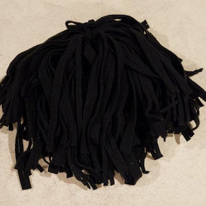 200 #8 Pitch Black Rug hooking or punch needle wool fabric strips
