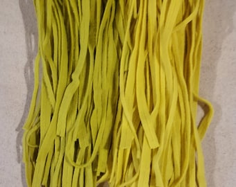 100 #4  Chartreuse and Butter cup Felted Wool  Fabric Strips for Rug Hooking or Punch Needle