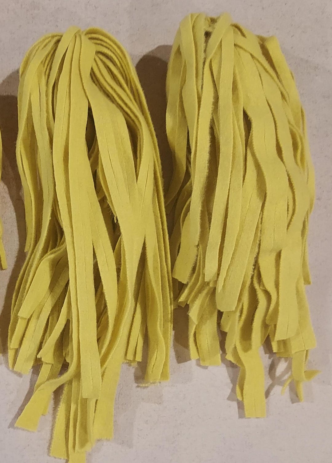 50 Bright Yellow Felted Rug Hooking or Punch Needle Wool Fabric Strips ...