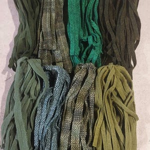 200 #8 Golf Course Greens Mix Felted  Rug hooking or punch needle wool fabric strips