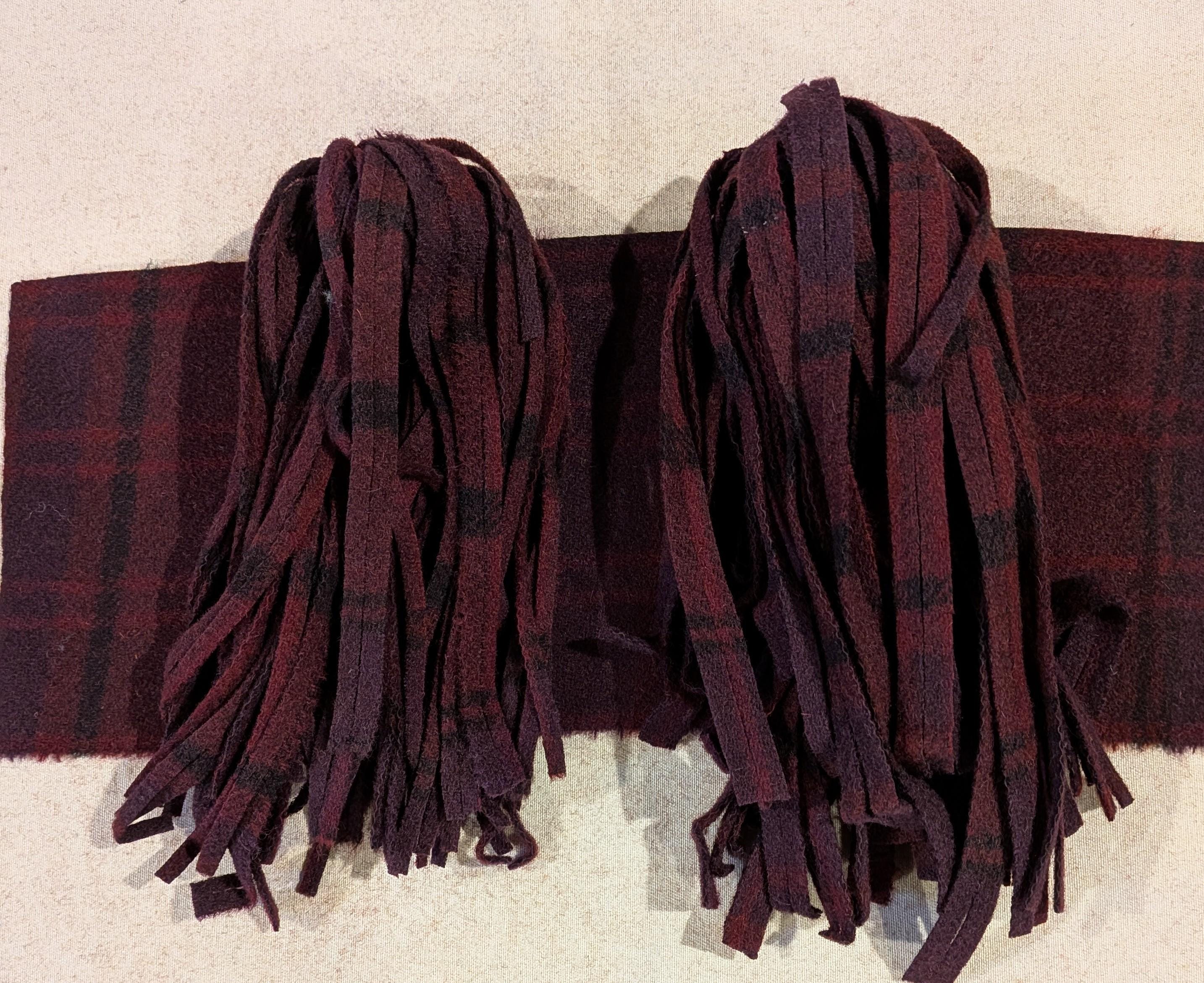 50 Eggplant and Wines Plaid Felted Rug Hooking or Punch Needle Wool ...