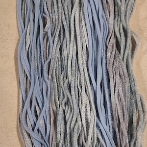 100 #4 Softest blues mixed grab bag Felted Wool  Fabric Strips for Rug Hooking or Punch Needle