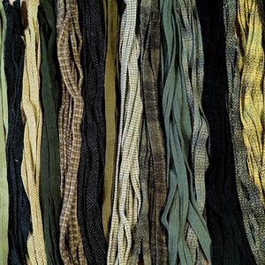 200 #6 Garden Party greens felted rug hooking or punch needle wool fabric strips