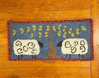Kit de fixation pour tapis Sheep in the Shade Primitive avec des bandes de tissu de laine coupées n° 8 (8 1/2 X 18 pouces)