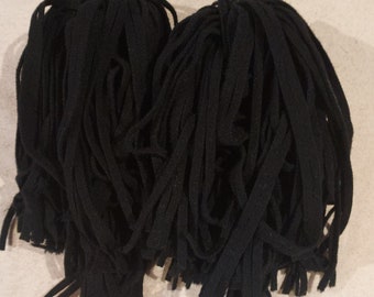 200 #6 Dorr Pitch Black Felted Rug hooking or punch needle wool fabric strips