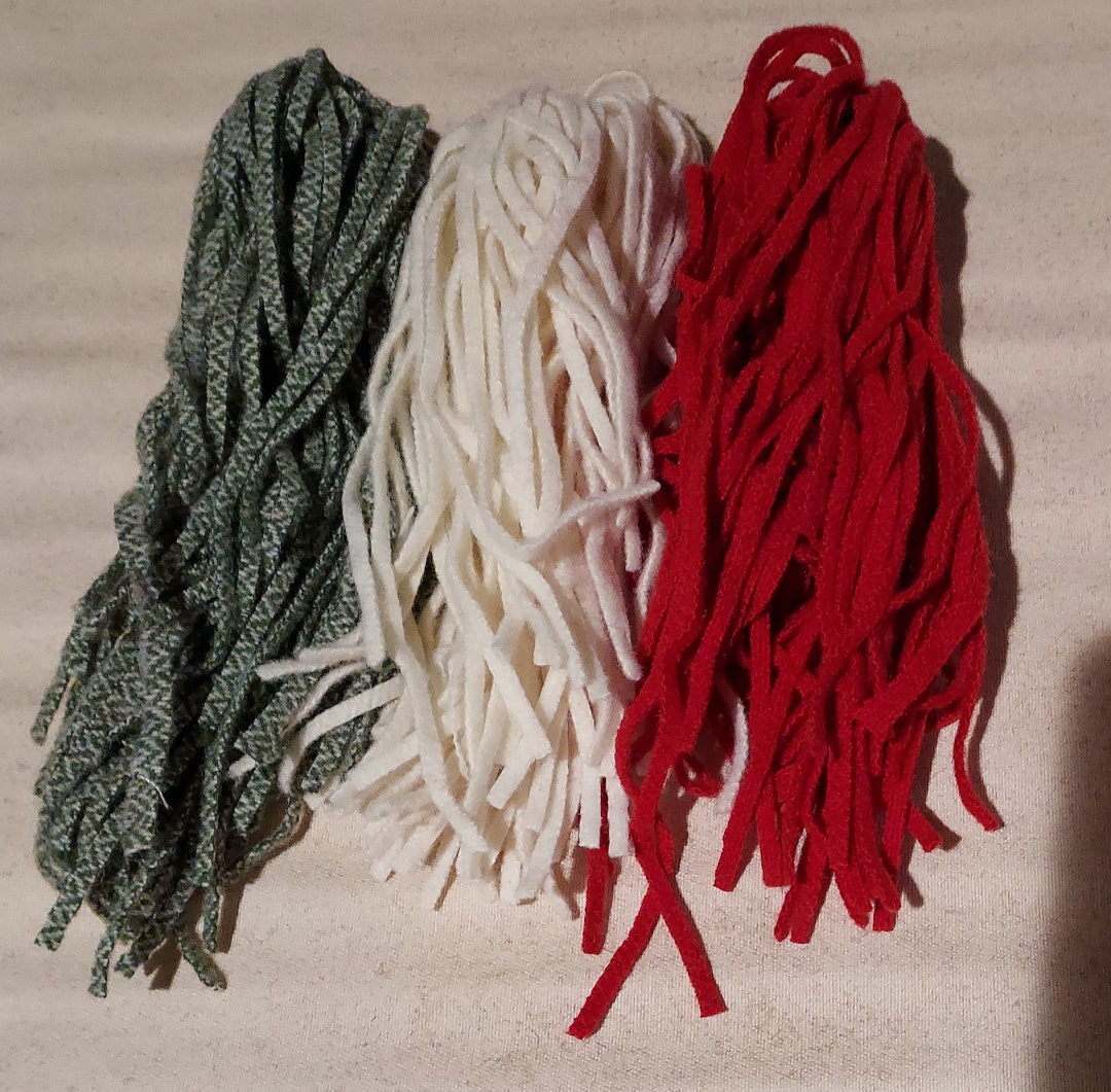 150 4 Candy Canes Felted Wool Fabric Strips for Rug Hooking or Punch
