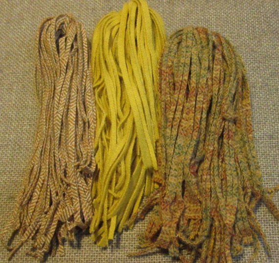 #6 Naturals /& Oatmeal 150 Wool Strips for Primitive Rug Hooking or Punch Needle
