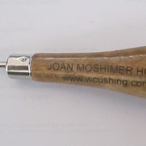 Solid maple Joan Moshimer rug hook size medium for Primitive Rug Hooking